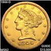 Image 1 : 1844-O $5 Gold Half Eagle UNCIRCULATED