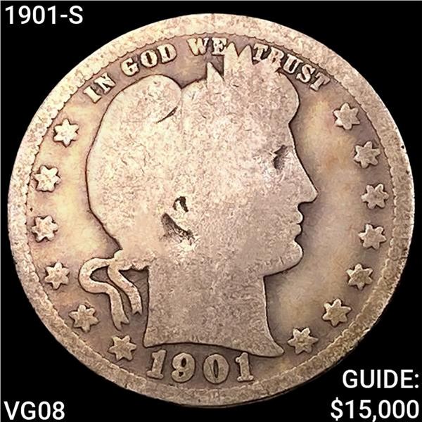 1901-S Barber Quarter NICELY CIRCULATED
