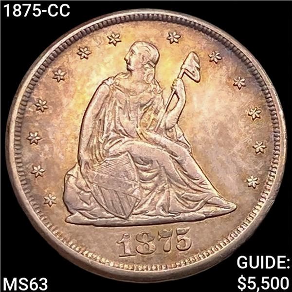 1875-CC Twenty Cent Piece CHOICE BU