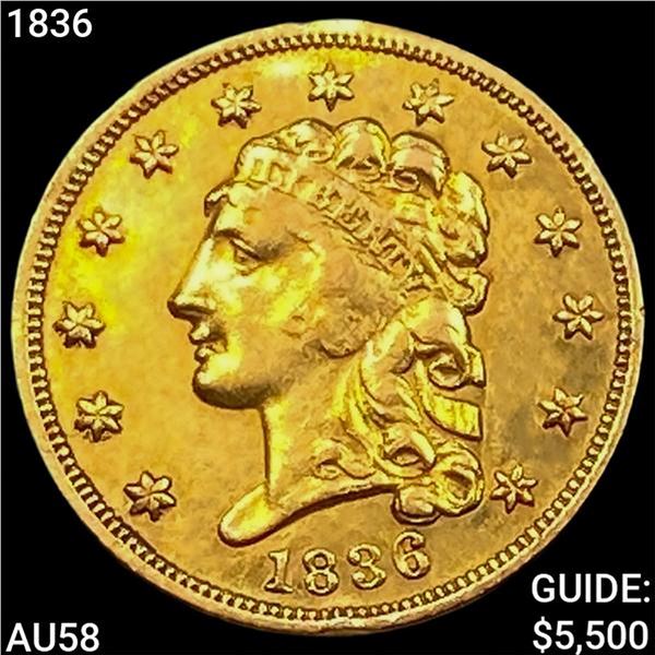 1836 $2.50 Gold Quarter Eagle CHOICE AU