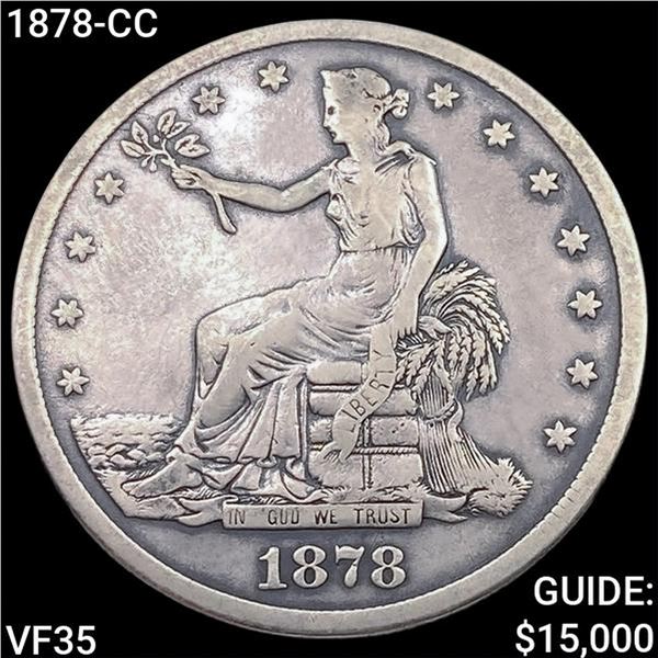 1878-CC Silver Trade Dollar ABOUT UNCIRCULATED