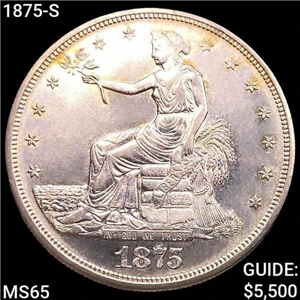 1875-S Silver Trade Dollar GEM BU