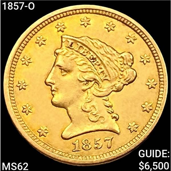 1857-O $2.50 Gold Quarter Eagle UNCIRCULATED