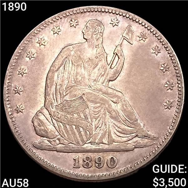 1890 Seated Liberty Half Dollar CHOICE AU