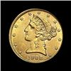 Image 1 : 1908 Liberty Head Half Eagle $5 Gold UNCIRCULATED