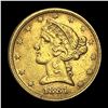 Image 1 : 1881 Liberty Head Half Eagle $5 Gold CLOSELY UNCIRCULATED