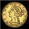 Image 1 : 1907 Liberty Head $5 Half Eagle UNCIRCULATED
