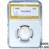 Image 1 : 1892 Barber Quarter PGA MS65
