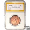1852 Braided Hair Large Cent PGA MS65 RED