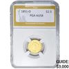 Image 1 : 1851-O $2.5 Gold Liberty Quarter Eagle PGA AU58