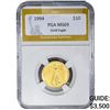 Image 1 : 1994 $10 American Gold Eagle 1/4 OZ PGA MS69
