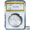 Image 1 : 1881 Morgan Silver Dollar PGA MS65