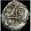 Image 2 : 1500s-1600s Spanish Colonial Silver Cob NEARLY UNCIRCULATED
