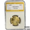 Image 1 : 1987 $25 1/2 OZ Gold Eagle PGA MS70