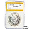 Image 1 : 1890-CC Morgan Silver Dollar PGA MS65