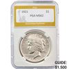 Image 1 : 1921 Peace Silver Dollar PGA MS62