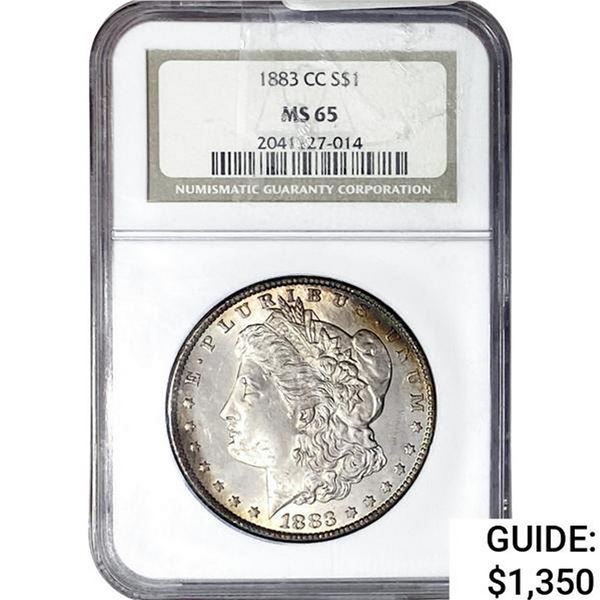 1883-CC Morgan Silver Dollar NGC MS65