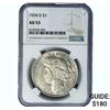 1934-D Silver Peace Dollar NGC AU53