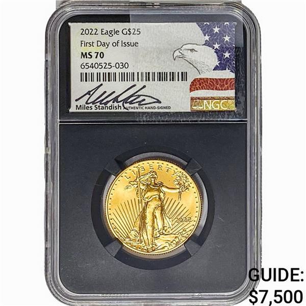 2022 1/2oz $25 Gold Eagle NGC MS70