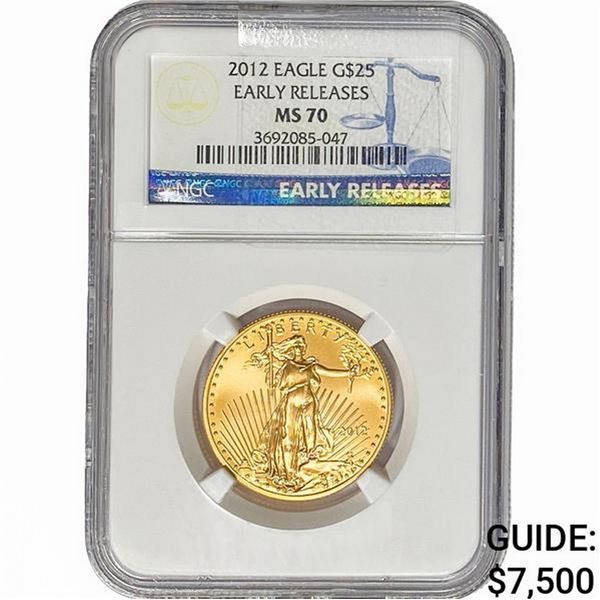 2012 1/2oz $25 Gold Eagle NGC MS70