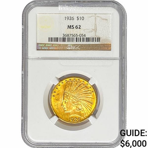 1926 $10 Gold Eagle NGC MS62