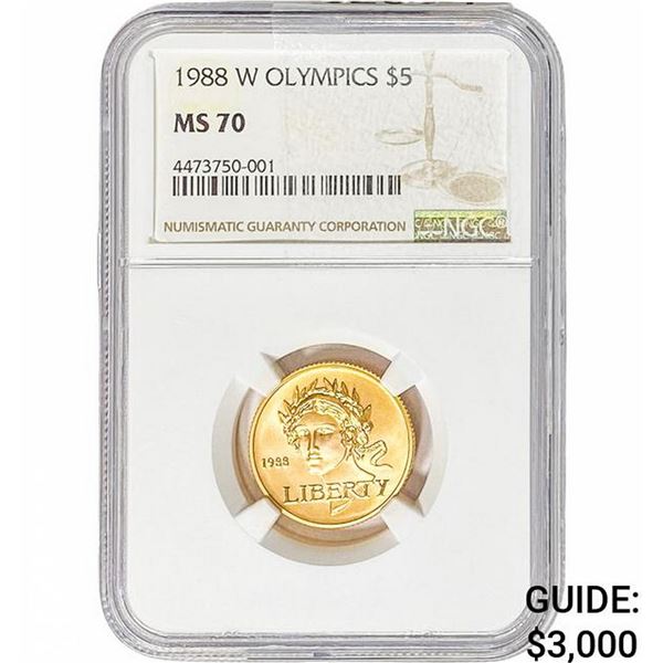 1988-W .242oz Gold $5 Olympics NGC MS70