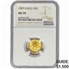 Image 1 : 1987 1/10oz $5 Gold Eagle NGC MS70