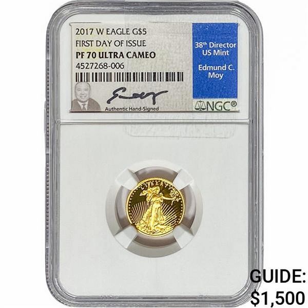2017-W 1/10oz $5 Gold Eagle NGC PF70 UC
