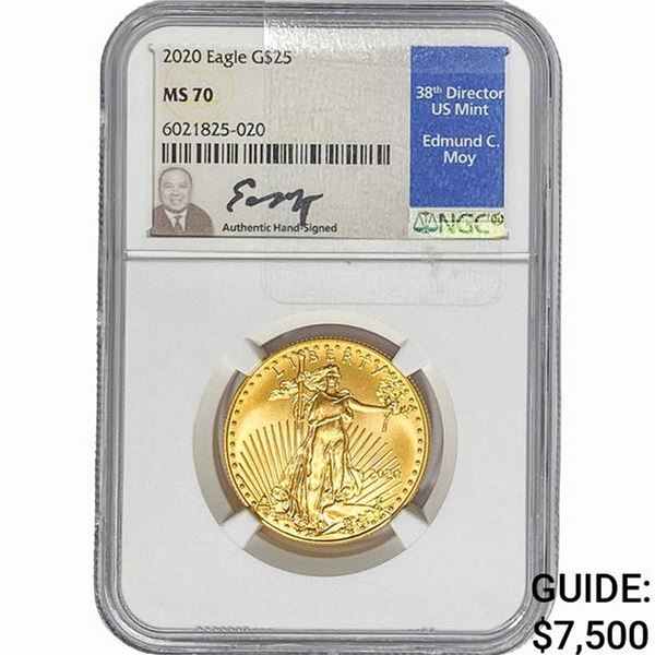 2020 1/2oz $25 Gold Eagle NGC MS70