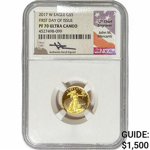 2017-W 1/10oz $5 Gold Eagle NGC PF70 UC