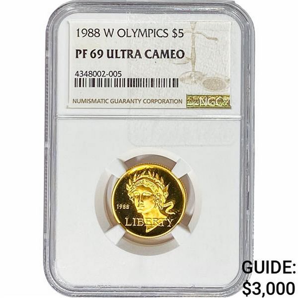 1988-W .242oz Gold $5 Olympics NGC PF69 UC