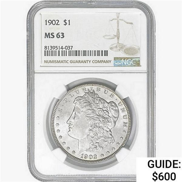 1902 Morgan Silver Dollar NGC MS63