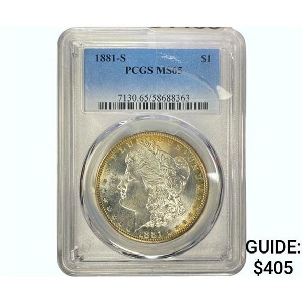 1881-S Morgan Silver Dollar  MS65