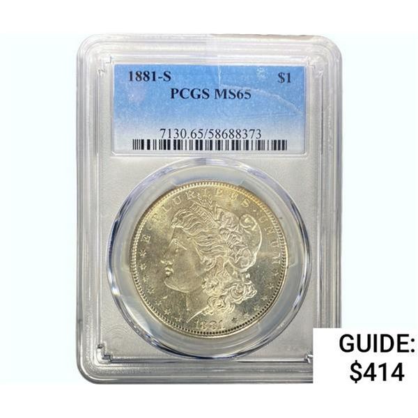 1881-S Morgan Silver Dollar  MS65