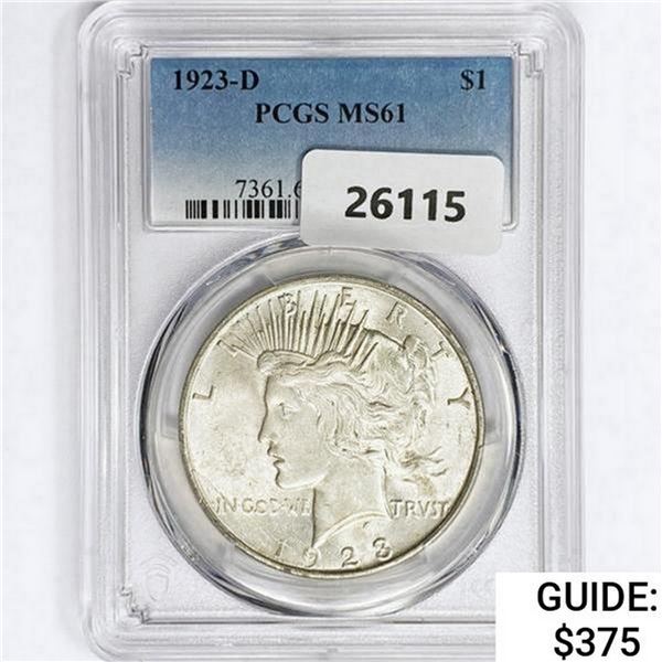 1923-D Silver Peace Dollar PCGS MS61