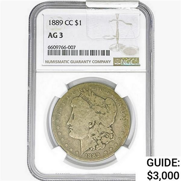 1889-CC Morgan Silver Dollar NGC AG3