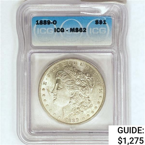 1889-O Morgan Silver Dollar ICG MS62