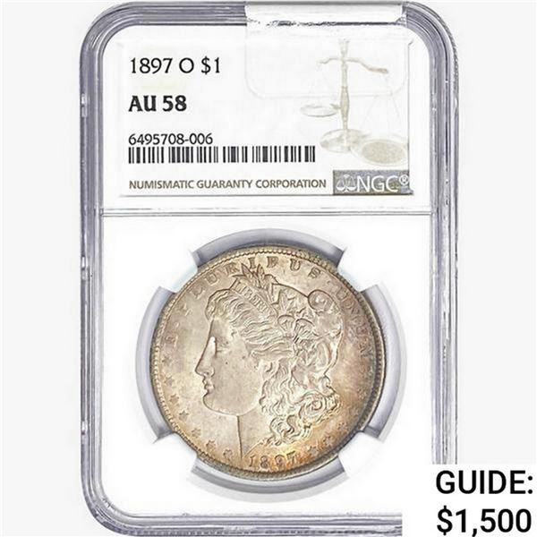 1897-O Morgan Silver Dollar NGC AU58