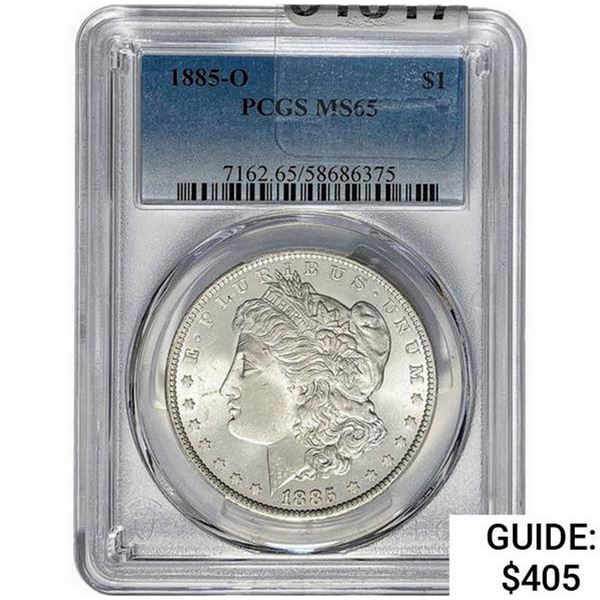 1885-O Morgan Silver Dollar  MS65