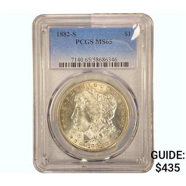 1882-S Morgan Silver Dollar  MS65