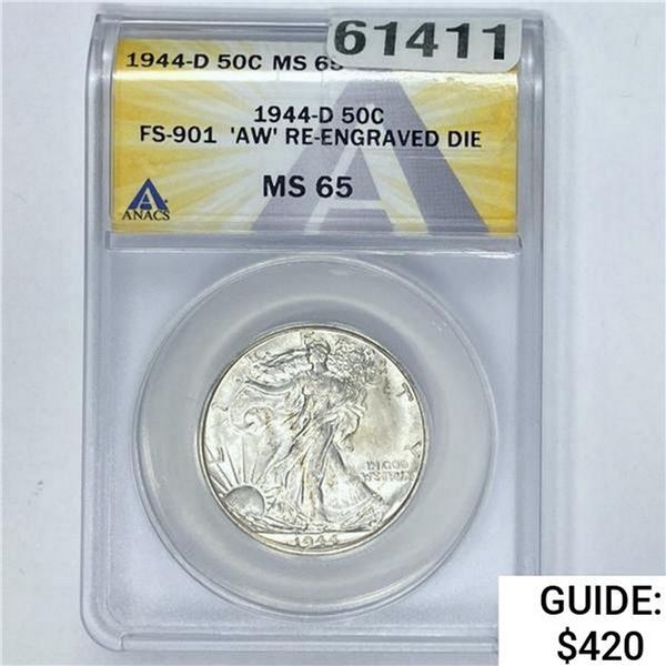 1944-D Walking Liberty Half Dollar  MS65