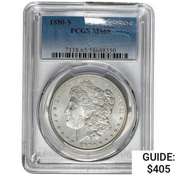 1880-S Morgan Silver Dollar  MS65