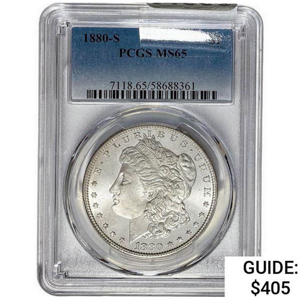 1880-S Morgan Silver Dollar  MS65