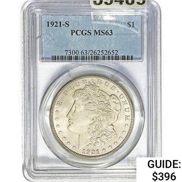 1921-S Morgan Silver Dollar PCGS MS63