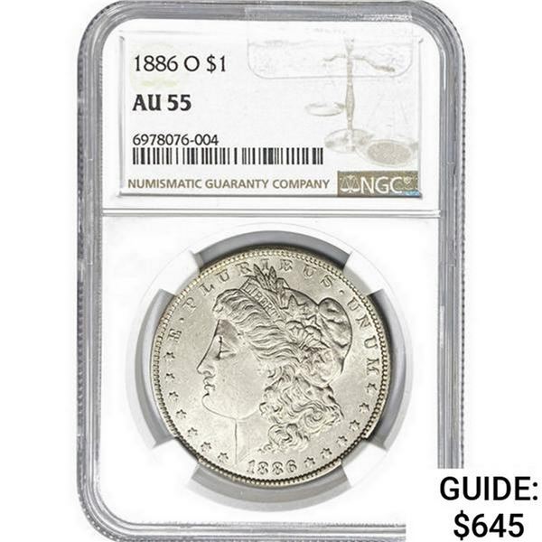 1886-O Morgan Silver Dollar NGC AU55