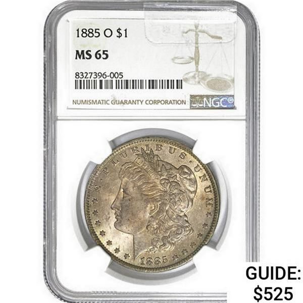 1885-O Morgan Silver Dollar NGC MS65