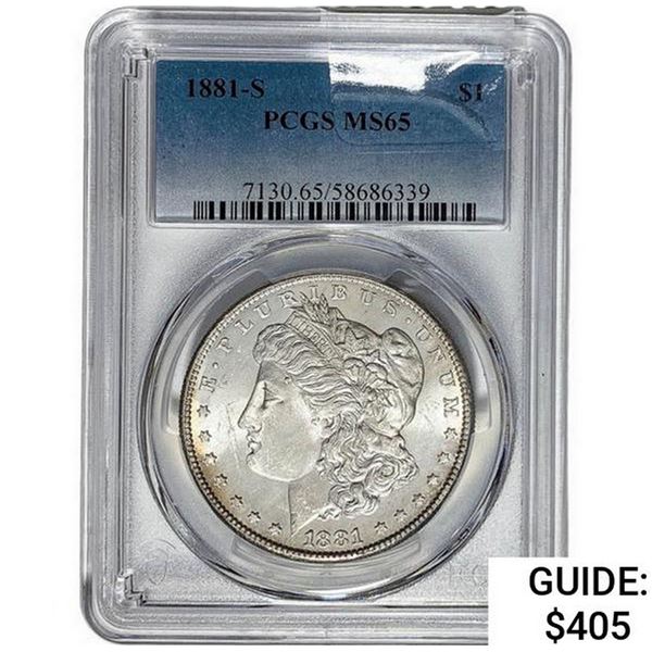 1881-S Morgan Silver Dollar  MS65