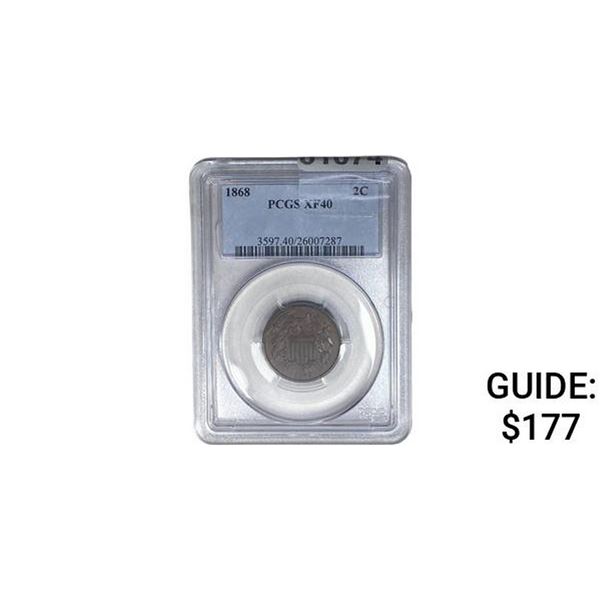 1868 Two Cent Piece  XF40