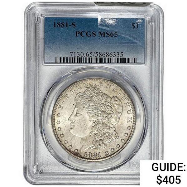 1881-S Morgan Silver Dollar  MS65
