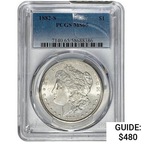 1882-S Morgan Silver Dollar  MS65
